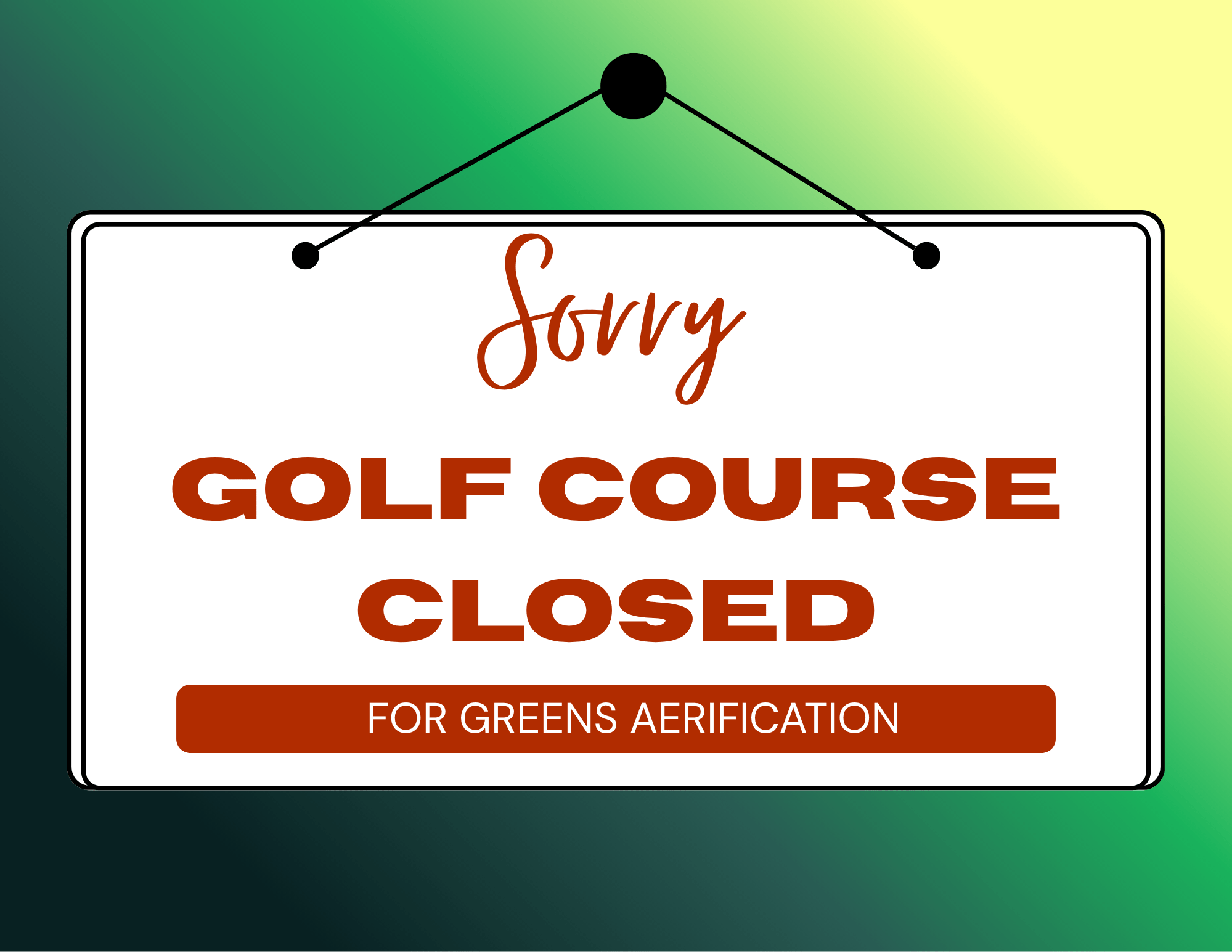 Greens Aerification - Pointe West Golf Club
